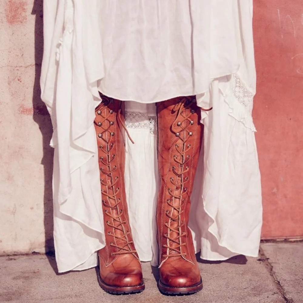 FRYE Campus Lug Lace Leather Knee-High Boots - Picture 15 of 16